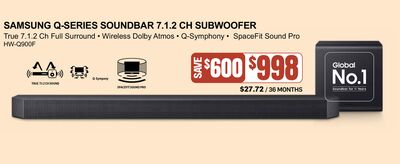 SAMSUNG Q-SERIES SOUNDBAR 7.1.2 CH SUBWOOFER