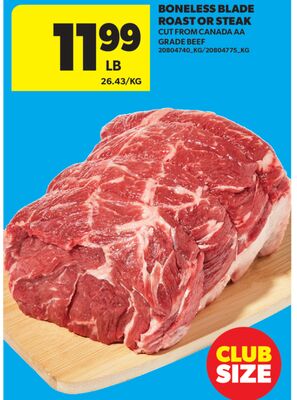 BONELESS BLADE ROAST OR STEAK