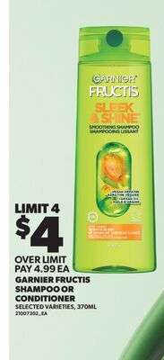 GARNIER FRUCTIS SHAMPOO OR CONDITIONER, 370ML