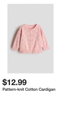 Pattern-knit Cotton Cardigan
