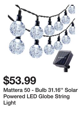Mattera 50 - Bulb 31.16'' Solar Powered LED Globe String Light