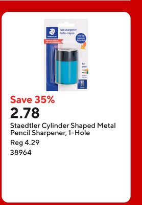 Staedtler Cylinder Shaped Metal Pencil Sharpener, 1-Hole