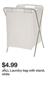 JÄLL Laundry bag with stand, white