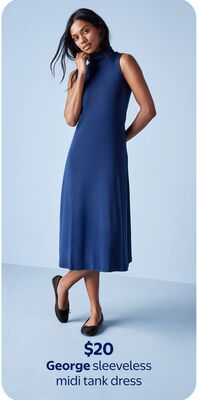 George sleeveless midi tank dress