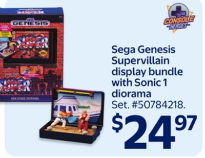 Sega Genesis Supervillain dsiplay bundle with Sonic 1 diorama