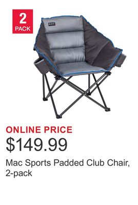 Mac Sports Padded Club Chair, 2-pack