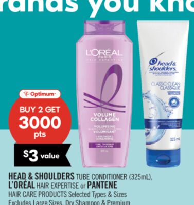 HEAD & SHOULDERS TUBE CONDITIONER (325mL), L'ORÉAL HAIR EXPERTISE or PANTENE HAIR CARE PRODUCTS