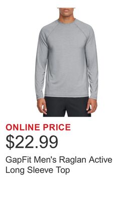 GapFit Men's Raglan Active Long Sleeve Top