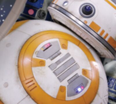 Disney Star Wars BB-8 & R2-D2 Square Paper Disposable Lunch Napkins, White/Yellow, 6.5-in, 16-pk, 2-ply, for Star Wars Birthday Party