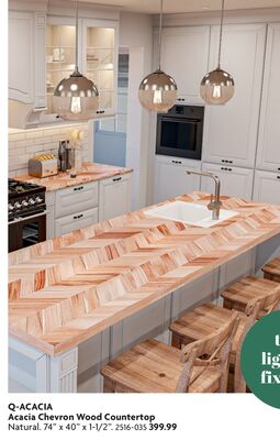 Acacia Chevron Wood Countertop