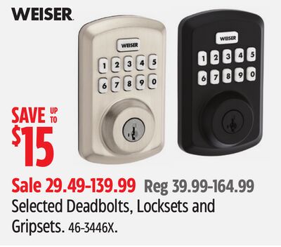 Weiser Selected Deadbolts, Locksets and Gripsets
