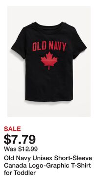Old Navy Unisex Short-Sleeve Canada Logo-Graphic T-Shirt for Toddler