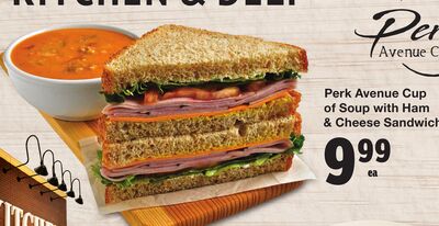 Perk Avenue Cup of Soup with Ham & Cheese Sandwich