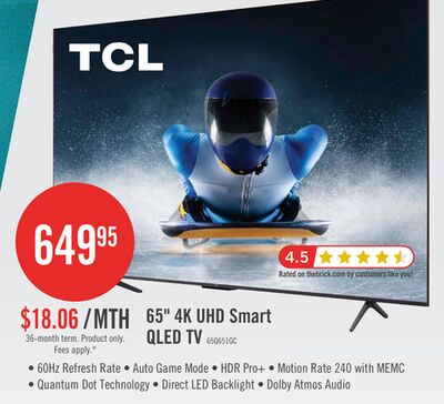 TCL 65" Q65 QLED 4K UHD Smart Google TV (65Q651G-CA)