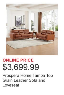 Prospera Home Tampa Top Grain Leather Sofa and Loveseat