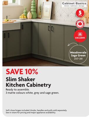 Slim Shaker Kitchen Cabinetry