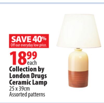 Collection by London Drugs Ceramic Lamp